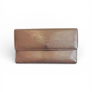 Vintage Long Louis Vuitton LV Sarah Brown Wallet Bi-fold Epi Leather Zip Pocket